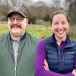 Dr. Jordyn Sthay and Matthew Parisi visiting a farm.